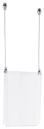 8.5 X 11 Ceiling Sign Holder With 16-foot Steel Cable - Clear