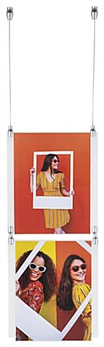 (2) 8.5 X 11 Ceiling Sign Holders With 16-foot Steel Cable System - Clear 4 (2) 8.5 X 11 Ceiling Sign Holders With 16-foot Steel Cable System - Clear - Image 4