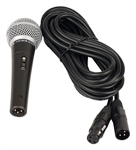 Anchor Audio Handheld Wired Microphone, 20 Ft Cable - Black 1 Anchor Audio Handheld Wired Microphone, 20 Ft Cable - Black