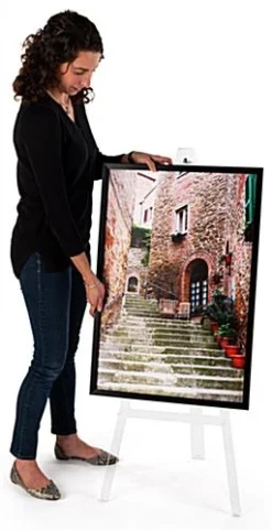 Acrylic Display Easel For Floor, A Frame Design, Fixed Pegs - Clear -UZI Business Furniture Shop aceasflaff.ra3 preview