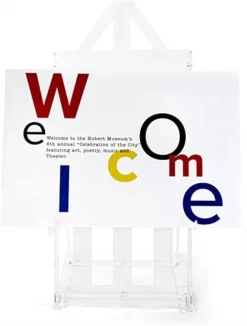 Acrylic Display Easel For Floor, H Frame Design, Height Adjustable Hooks - Clear -UZI Business Furniture Shop aceasflhfr.ra4 preview