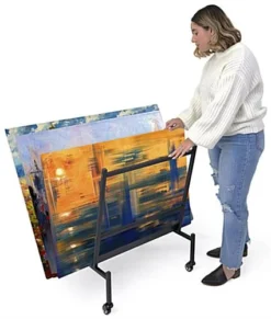 Mobile Art Display Rack, Holds Up To (50) 24" X 36" Art Protectors - Black -UZI Business Furniture Shop adrack1.ra5 preview