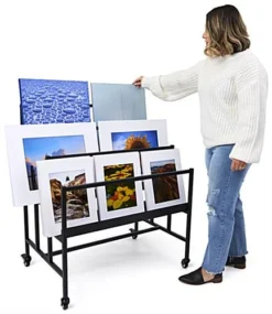 Mobile Art Display Rack, 3-Tiered, Holds Up To (75) 24" X 36" Art Protectors - Black -UZI Business Furniture Shop adrack3tr.ra5 preview