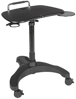 Height Adjustable Laptop Stand, Mouse Pad & Cup Holder - Black