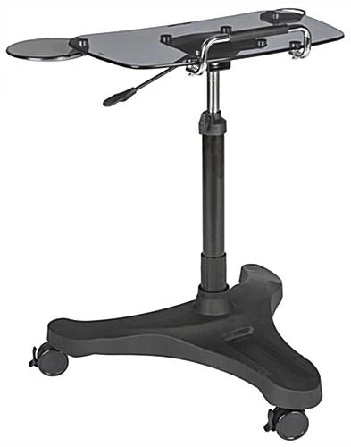 Height Adjustable Laptop Stand, Mouse Pad & Cup Holder – Black 2 Height Adjustable Laptop Stand, Mouse Pad & Cup Holder – Black - Image 2