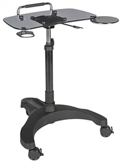 Height Adjustable Laptop Stand, Mouse Pad & Cup Holder – Black