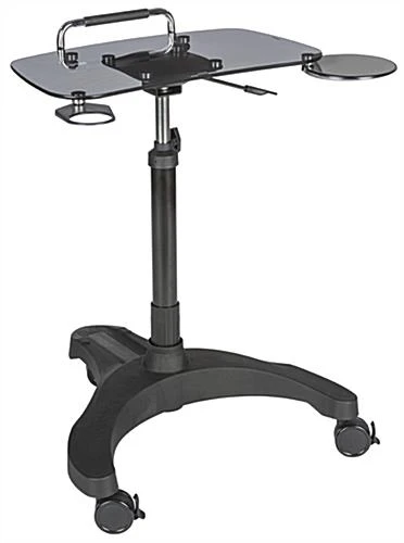 Height Adjustable Laptop Stand, Mouse Pad & Cup Holder – Black 1 Height Adjustable Laptop Stand, Mouse Pad & Cup Holder – Black