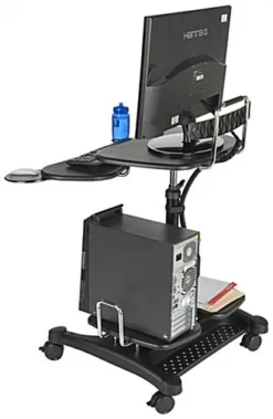 Height Adjustable Laptop Stand For 27” Monitors, Keyboard Shelf & Mouse Pad - Black 14 Height Adjustable Laptop Stand For 27” Monitors, Keyboard Shelf & Mouse Pad - Black -UZI Business Furniture Shop adtmwsf6.ra2 preview