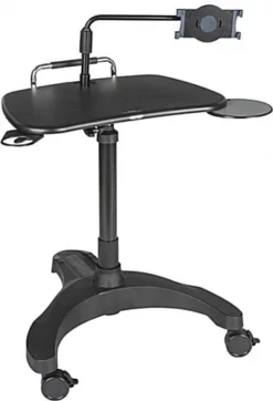 Height Adjustable Laptop Stand With Universal Tablet Holder - Black