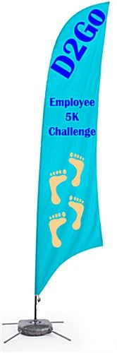 Custom Indoor Feather Flag With Cross Base & Water Bag - 3 Color Printing