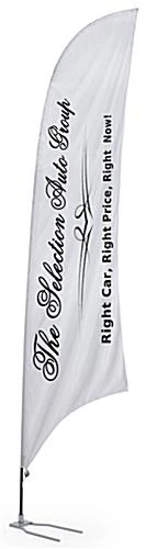 Custom Feather Flag With Car Foot Base - 1 Color Printing