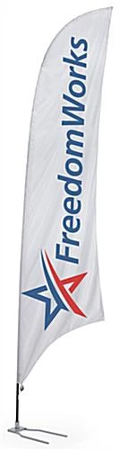 Custom Feather Flag With Car Foot Base - 2 Color Printing