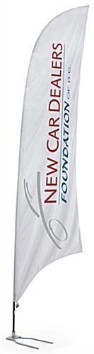 17' Custom Feather Flag With Car Foot Base - 3 Color Printing