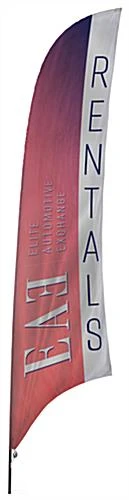 13' Custom Feather Flag With Ground Spike - 3 Color Printing