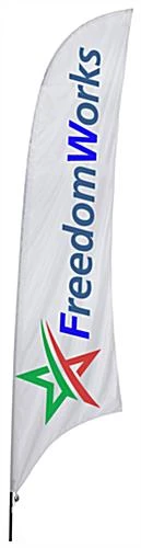 17' Custom Feather Flag With Ground Spike - Full Color Printing