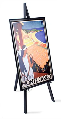 Wood Display Easel For Floor, Height Adjustable Pegs – Black 2 Wood Display Easel For Floor, Height Adjustable Pegs – Black - Image 2