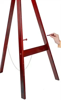 Wood Easel For Floor With Height Adjustable Display Pegs - Cherry -UZI Business Furniture Shop afrecc.ra3 preview