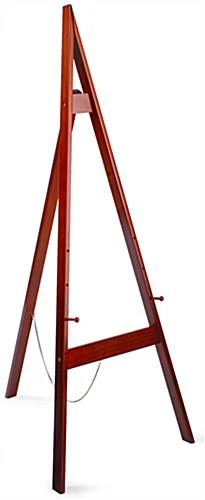 Wood Easel For Floor With Height Adjustable Display Pegs - Cherry