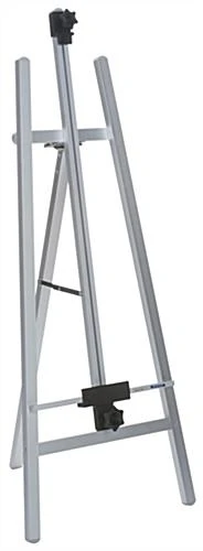 Display Easel For Floor With Adjustable Top And Bottom Bars - Silver