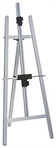 Display Easel For Floor With Adjustable Top And Bottom Bars - Silver 3 Display Easel For Floor With Adjustable Top And Bottom Bars - Silver - Image 3