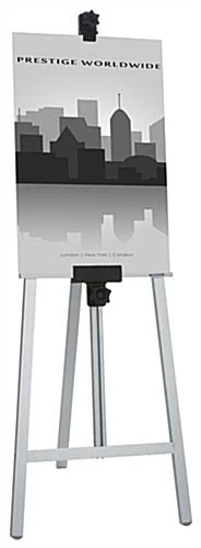 Display Easel For Floor With Adjustable Top And Bottom Bars - Silver 4 Display Easel For Floor With Adjustable Top And Bottom Bars - Silver - Image 4