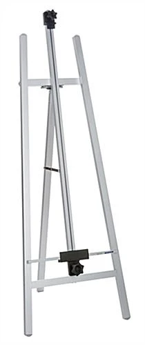 Display Easel For Floor With Adjustable Top And Bottom Clamps - Silver