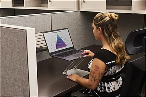 9.37" D Aluminum Laptop Stand, Portable, Adjustable Angle And Height - Silver 8 9.37" D Aluminum Laptop Stand, Portable, Adjustable Angle And Height - Silver - Image 8