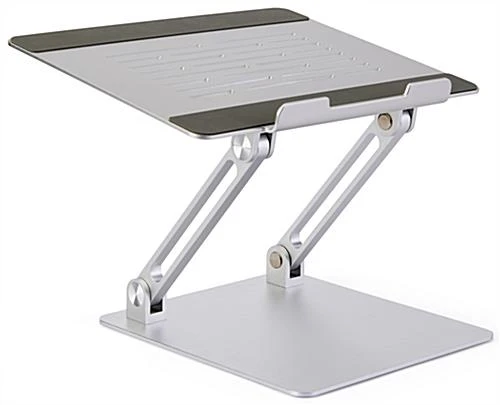 9.37" D Aluminum Laptop Stand, Portable, Adjustable Angle And Height - Silver 1 9.37" D Aluminum Laptop Stand, Portable, Adjustable Angle And Height - Silver