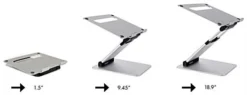 9.4" D Sit Stand Laptop Holder W/ Height & Adjustable Angle, Portable - Silver -UZI Business Furniture Shop alstlpst.ra5 preview