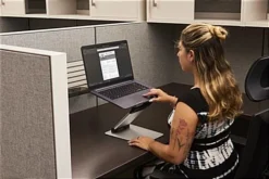 9.4" D Sit Stand Laptop Holder W/ Height & Adjustable Angle, Portable - Silver -UZI Business Furniture Shop alstlpst.ra8 preview