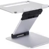 9.4" D Sit Stand Laptop Holder W/ Height & Adjustable Angle, Portable - Silver