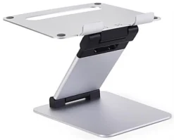 9.4" D Sit Stand Laptop Holder W/ Height & Adjustable Angle, Portable - Silver