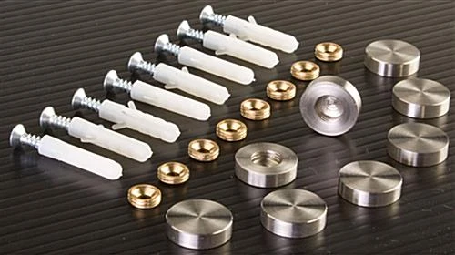 3/4" Round Stainless Steel Screw Cover Set, Includes (8) Screws & Covers - Silver 2 3/4" Round Stainless Steel Screw Cover Set, Includes (8) Screws & Covers - Silver - Image 2