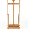 24.75" Wood Studio Easel For Floor With Tilt, Adjustable Shelf, Wheels - Natural