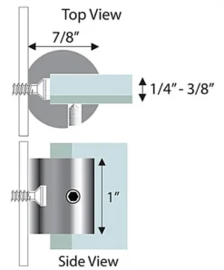 1" Edge Grip Sign Brackets For Wall, Set Of 2 - Silver -UZI Business Furniture Shop asmsa.ra3 preview