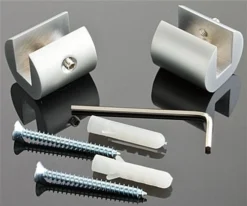 1" Edge Grip Sign Brackets For Wall, Set Of 2 - Silver