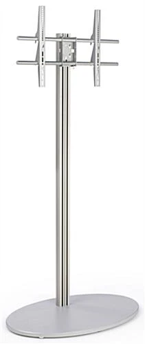 TV Stand With Oval Base, Fits Monitors 42” To 60”, Stationary Bracket – Silver