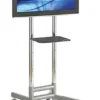 TV Cart With Height-adjustable Shelf, Fits Monitors 32 To 55" - Silver