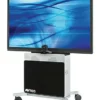 TV Cart With Storage Cabinet, Mount Fits Monitors Up To 80" - Black