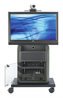 TV Cart With Mount For Monitors 55", Storage Cabinet, Camera Shelf - Black -UZI Business Furniture Shop avt800s.ra2 preview