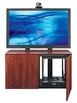 TV Stand For Monitors Up To 70" W/ Cabinet Storage - Mahogany -UZI Business Furniture Shop avtcrd2v.ra2 preview