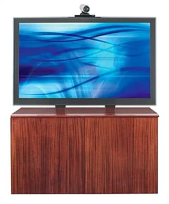 TV Stand For Monitors Up To 70" W/ Cabinet Storage - Mahogany