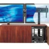 TV Stand For Monitors Up To 103" W/ Cabinet Storage - Mahogany