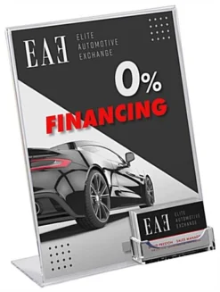 Workshop Series 8.5 X 11 Sign Frame With Business Card Pocket, Slant Back - Clear