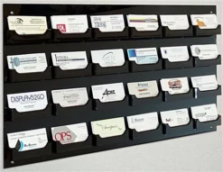 Workshop Series 24-Pocket Acrylic Business Card Holder For Wall, Open Pockets - Black