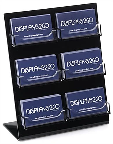 Workshop Series 6-Pocket Business Card Holder For Tabletop, Slant Back - Black 2 Workshop Series 6-Pocket Business Card Holder For Tabletop, Slant Back - Black - Image 2