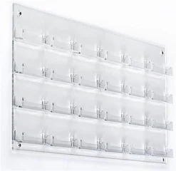 Workshop Series 24-Pocket Acrylic Business Card Holder For Wall, Open Pockets - Clear
