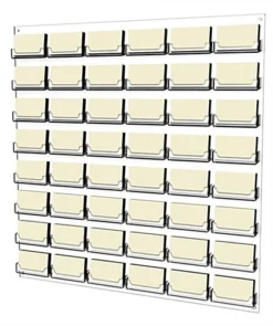 Workshop Series 48-Pocket Acrylic Business Card Rack For Wall, Open Pockets - Clear -UZI Business Furniture Shop bcclwm48.ra2 preview