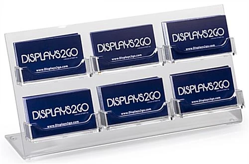 Workshop Series 6-Pocket Business Card Holder For Tabletop, Slant Back - Clear 2 Workshop Series 6-Pocket Business Card Holder For Tabletop, Slant Back - Clear - Image 2