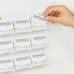 Workshop Series 9-Pocket Acrylic Business Card Holder For Wall, Open Pockets - Clear -UZI Business Furniture Shop bccwm9pk.ra2 preview